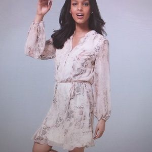 White House Black Market Pink Snake Print Long Sleeve Dress 4